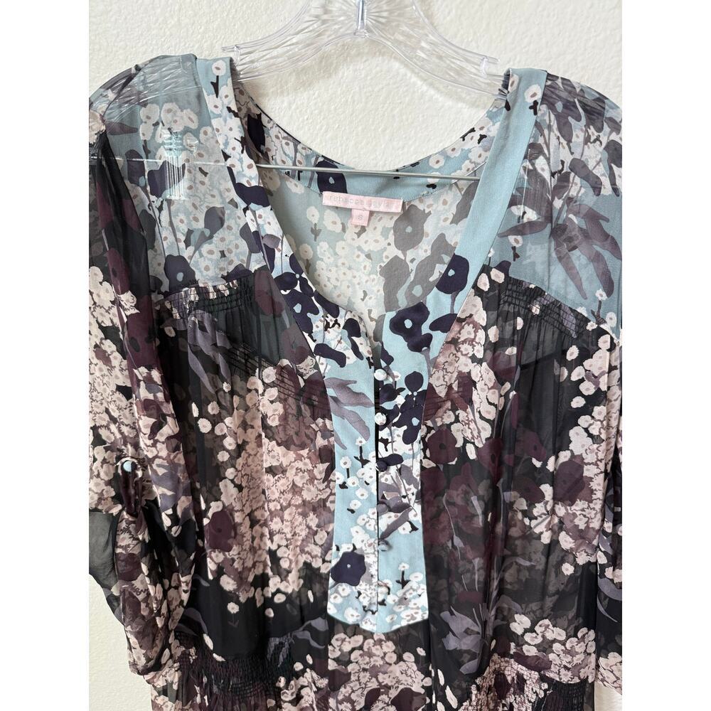 Rebecca Taylor Vintage Floral Chiffon Tiered Dress Fall 2008 Runway Size 8 - Picture 5 of 8